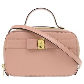 Borsa a spalla in pelle rosa Salvatore Ferragamo