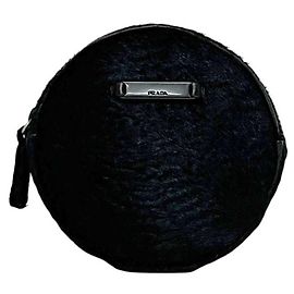 Schwarze Harako-Leder-Münzbörse von Prada
