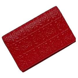Billetera Bifold Loewe Repeat en cuero rojo