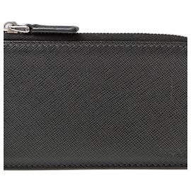Monedero de cuero negro Prada
