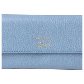 Gucci Swing Leder Bifold Langbörse in Blau