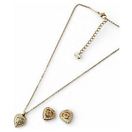 Set di collana e orecchini placcati oro Christian Dior
