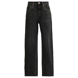 Jeans de pierna recta de cintura alta en algodón negro Brunello Cucinelli