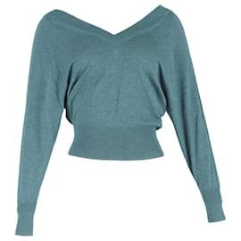 Isabel Marant V-Ausschnitt Pullover aus grüner Wolle