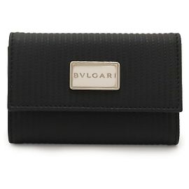 Bulgari Portachiavi Bvlgari Mille Righe in tela rivestita e pelle