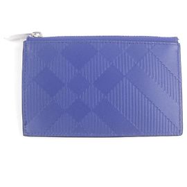 Burberry Check Pattern Leather Coin Case Card Case
