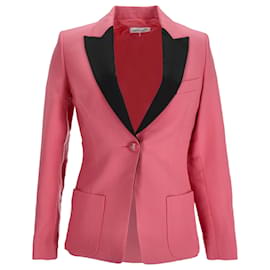 Blazer a un bottone con tasche in lana rosa Emilio Pucci