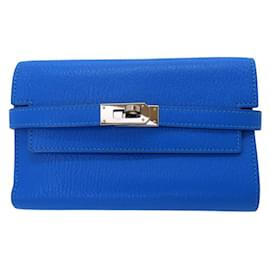 Portafoglio Kelly Hermès in pelle di capra pieghevole