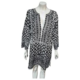Schwarz-Weiße Bedruckte Tunika Kleid – Isabel Marant Étoile