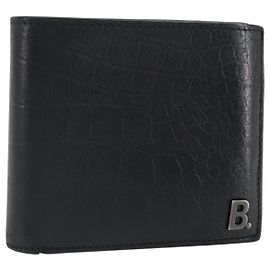 Balenciaga Portafoglio Compatto in Pelle Nera Autentico 161631