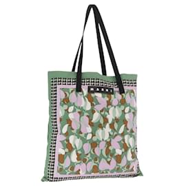 Borsa tote in tela con motivo floreale MARNI verde Auth 160729 - Autre Marque