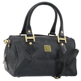 Borsa MCM Vicetos Logogram PVC 2 in 1 Nero Oro Auth 160735