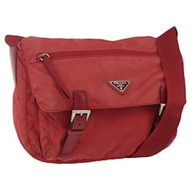 Borsa a Spalla PRADA in Nylon Rossa Argento Autentica 160963