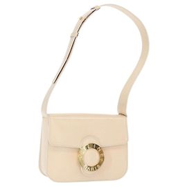 Céline CELINE Circle Schultertasche Emaille Elfenbein Gold Auth 161499