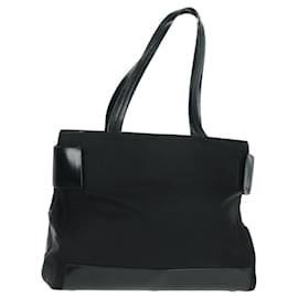 Borsa Tote Prada in Nylon Nero Argento Auth 160719