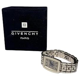 Vintage Givenchy Stahl Quarz Uhr Silber