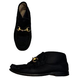 Vintage Gucci Horsebit Lederstiefel schwarz EU35,5