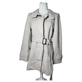 Trench coat de lã Burberry vintage branco