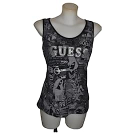Canotta Guess con strass in cotone