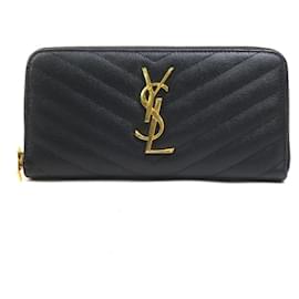 Schwarze Leder Langbörse von Saint Laurent