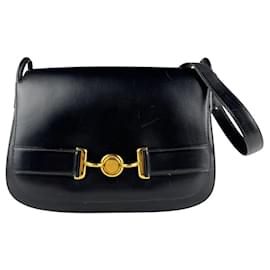 Borsa a spalla in pelle di vitello nera Hermès