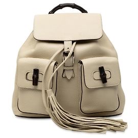 GUCCI Bamboo Backpack Leather Pink Silver 387149 Auth  display picture 1