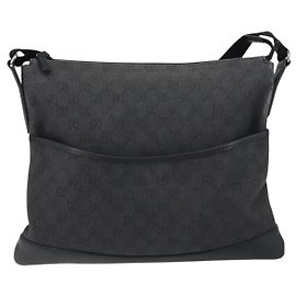 Borsa Messenger Gucci Zip GG Canvas con Pelle Perforata Medium