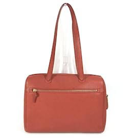 Borsa Boston in pelle arancione vintage Chanel