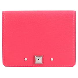 Porta Carte Medor Hermès in Pelle di Capra Rosa
