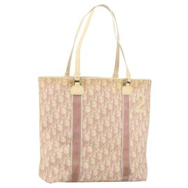 Borsa tote in tela Trotter Christian Dior PVC rosa argento autentica hk3319