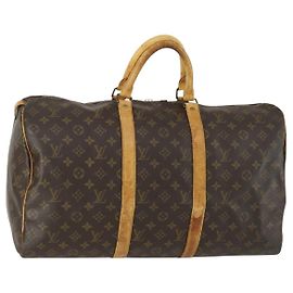 LOUIS VUITTON Borsa Boston Monogram Keepall 50 M41426 LV Auth am10385