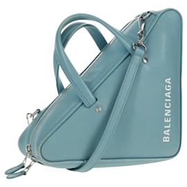 Balenciaga Borsa a mano Triangle S in pelle 2 in 1 blu chiaro argento 476975 Auth 161230