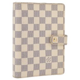 LOUIS VUITTON Damier Azur Agenda MM Day Planner Cover R20707 LV Auth 161167