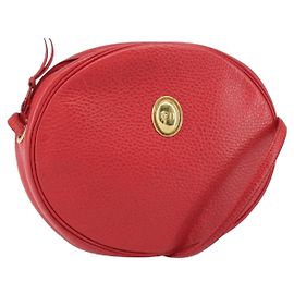 Christian Dior Schultertasche aus Leder Rot Gold Auth 161188