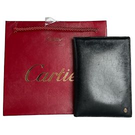 Vintage Cartier Leather Card Holder Black