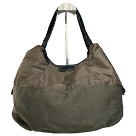 Borsa a mano vintage Yohji Yamamoto Y-Saccs in poliestere e pelle marrone nera
