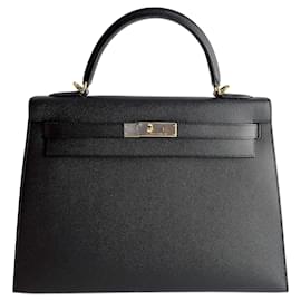 Hermès Borsa a mano Sellier in pelle Epsom Kelly 32 nera