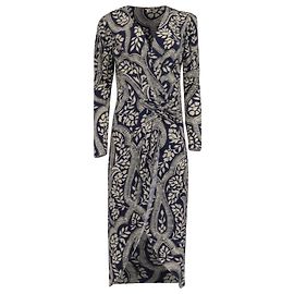 Vestido Midi Hunter Spice Market de Johanna Ortiz en Algodón Azul Medianoche