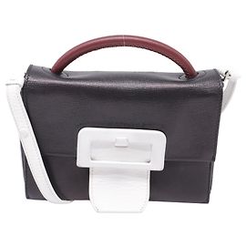 Maison Martin Margiela Borsa a spalla in pelle di capra nera con dettaglio fibbia Maison Margiela