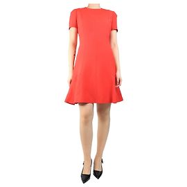 Louis Vuitton Rotes Midi-Kleid mit kurzen Ärmeln - Größe UK 10