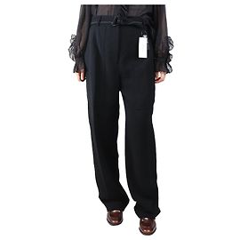 Joseph Schwarze Terry-Fluid-Twill-Hose - Größe UK 14