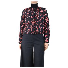 Giambattista Valli Giacca imbottita nera floreale - taglia UK 8
