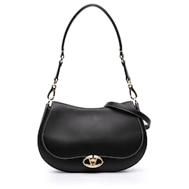 Borsa Ohval media in pelle nera Valentino