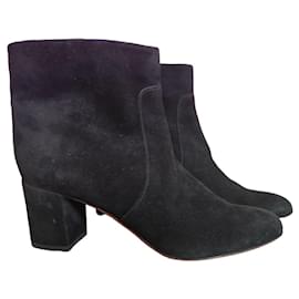 Schwarze Wildleder-Stiefeletten Santoni