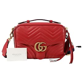 Gucci Borsa a spalla GG Marmont con tracolla Web
