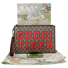 Gucci Clutch GG Tiger con tracolla