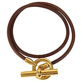 Hermes Grennan Logo Double Bracelet Choker Necklace Bangle - Hermès