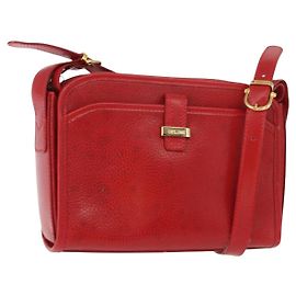 Céline Borsa a Spalla CELINE in Pelle Rossa Dorata Auth 161123
