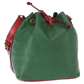 LOUIS VUITTON Borsa a Spalla Petit Noé Epi Bicolore Verde Rosso M44147 LV Auth 161040