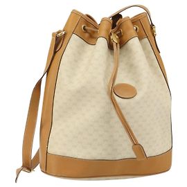 Gucci Borsa a Spalla Micro GG Supreme PVC Beige Oro 001 115 0933 Auth 161767